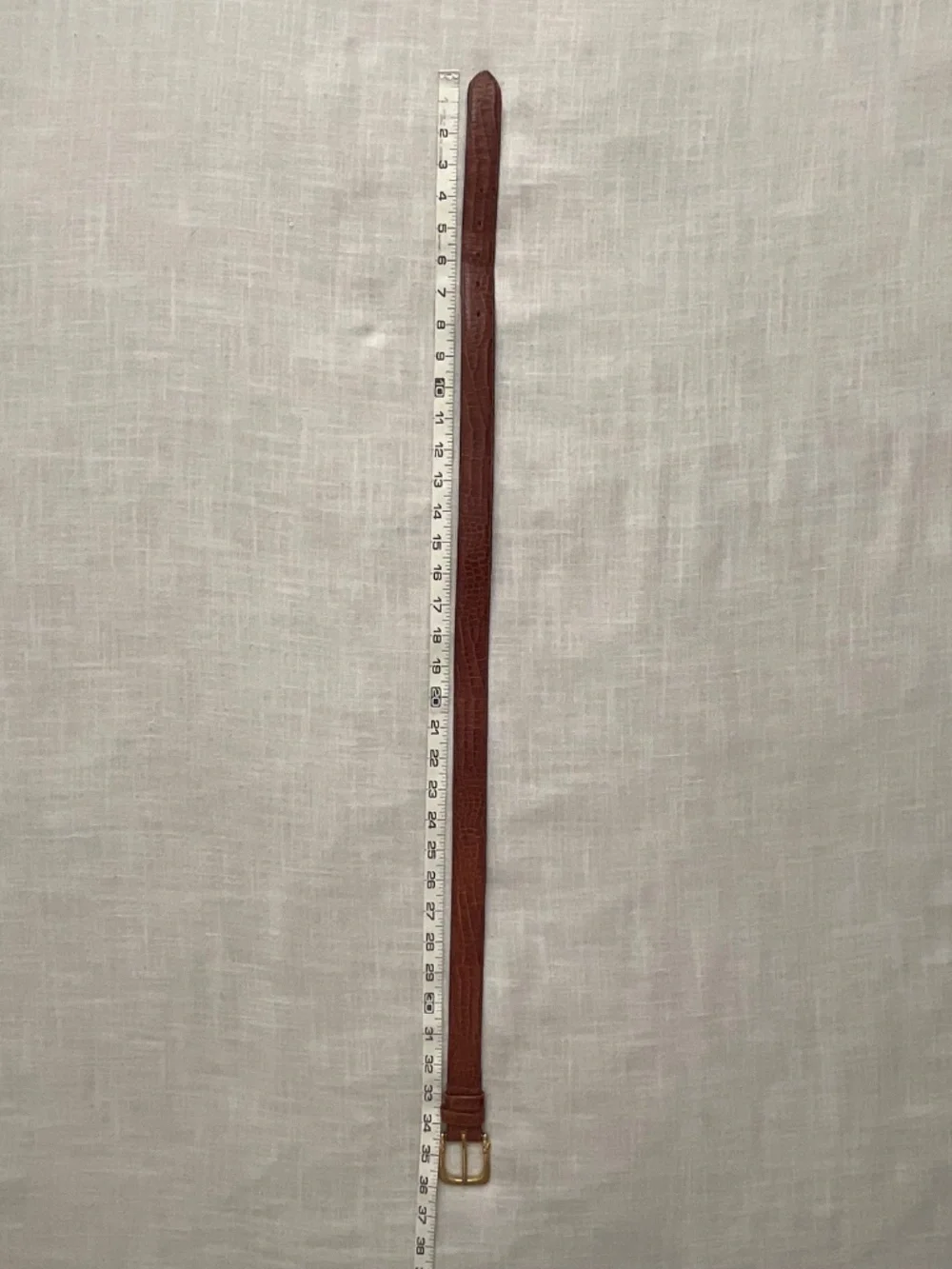 Ritz Brown Croc Embossed Leather Adjustable Belt Size M